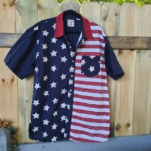 RedHead Starry Blues Short-Sleeve Shirt for Men 2XL flag‎ USA American top